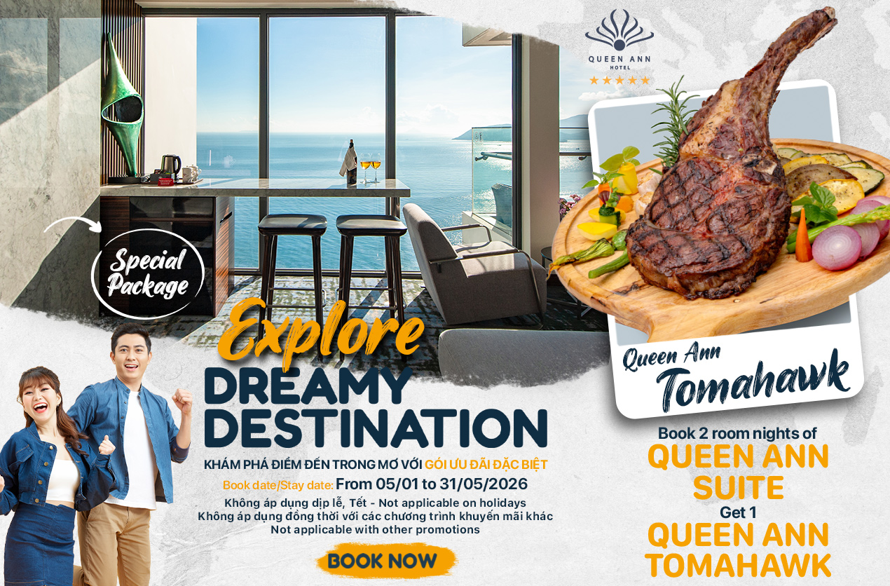 Đắm mình trong Bò TOMAHAWK miễn phí tại Queen Ann Nha Trang